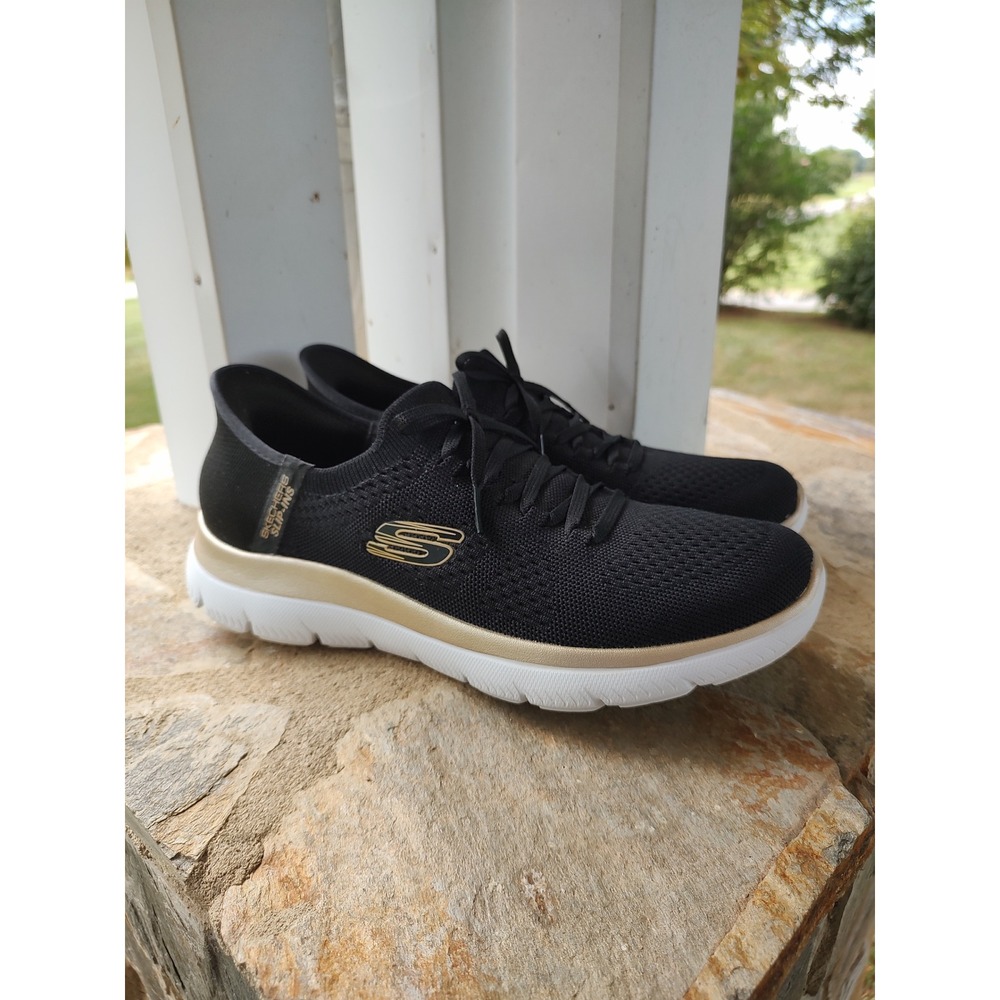Skechers Slip-ins Ultra Flex 3.0 Brilliant Path Black Rose Gold 150262 Womens 11